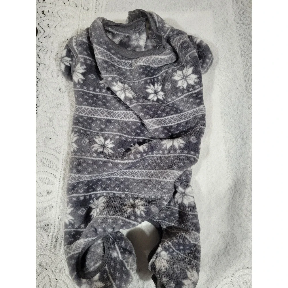 Medium Luv Gear Dog Puppy Gray Fleece Sweater Jumpsuit